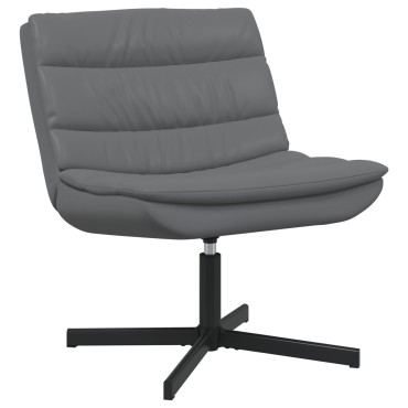 vidaXL Περιστρεφόμενη καρέκλα Γκρι 63x75x76cm Τεχνητό Δέρμα