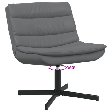 vidaXL Περιστρεφόμενη καρέκλα Γκρι 63x75x76cm Τεχνητό Δέρμα
