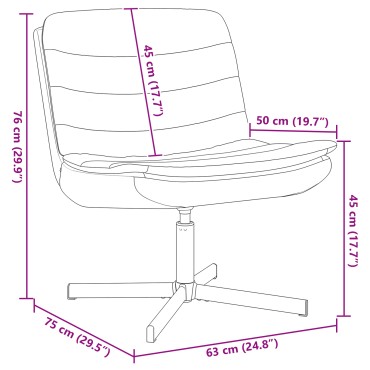 vidaXL Περιστρεφόμενη καρέκλα Μαύρο 63x75x76cm ύφασμα