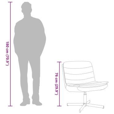 vidaXL Περιστρεφόμενη καρέκλα Μαύρο 63x75x76cm ύφασμα