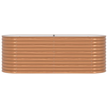 vidaXL Καφέ Υψηλό Κρεβάτι Κήπου - Όψη Ξύλου 240x80x81 εκ. Ατσάλι