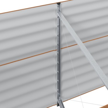 vidaXL Καφέ Υψηλό Κρεβάτι Κήπου - Όψη Ξύλου 240x80x81 εκ. Ατσάλι