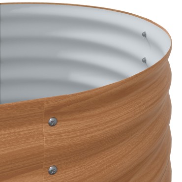 vidaXL Καφέ Υψηλό Κρεβάτι Κήπου - Όψη Ξύλου 240x80x81 εκ. Ατσάλι