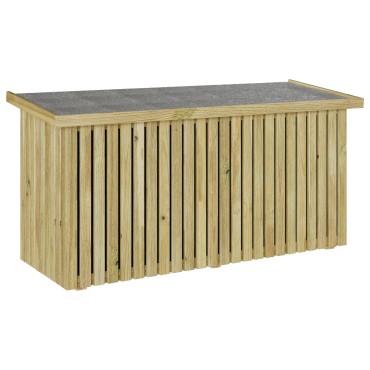 vidaXL Κουτί αποθήκευσης κήπου Φυσικό 119x44x58,5cm