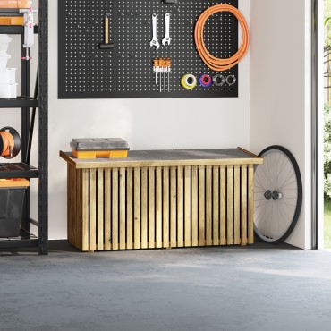 vidaXL Κουτί αποθήκευσης κήπου Φυσικό 119x44x58,5cm
