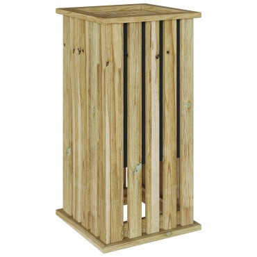 vidaXL Φυτευτής Κήπου με Λαδώμα 33x33x65 εκ. Εμποτισμένο Ξύλο Πεύκου