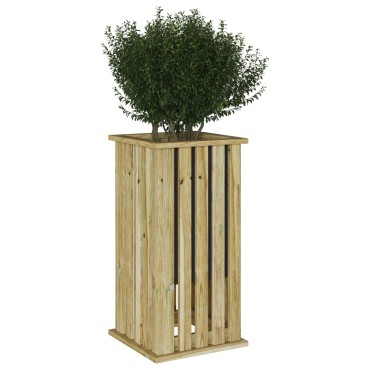 vidaXL Φυτευτής Κήπου με Λαδώμα 33x33x65 εκ. Εμποτισμένο Ξύλο Πεύκου