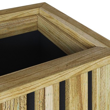 vidaXL Φυτευτής Κήπου με Λαδώμα 33x33x65 εκ. Εμποτισμένο Ξύλο Πεύκου
