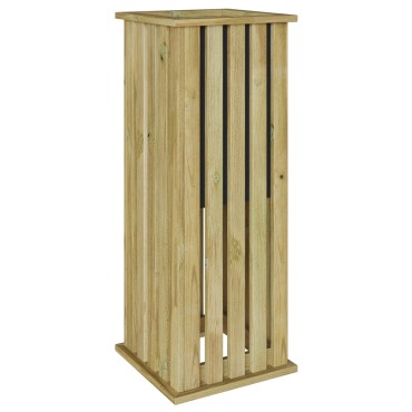 vidaXL Γλάστρα Κήπου με Λάδι 33x33x85 εκ από Ξύλο Πεύκου
