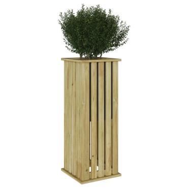 vidaXL Γλάστρα Κήπου με Λάδι 33x33x85 εκ από Ξύλο Πεύκου