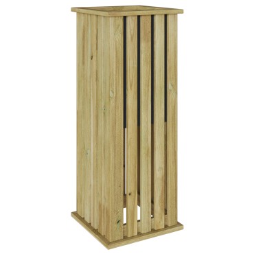vidaXL Γλάστρα Κήπου με Λάδι 33x33x85 εκ από Ξύλο Πεύκου