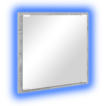 vidaXL LED Καθρέφτης Μπάνιου Γκρι Σοναμά 40x8.5x37cm Επεξεργασμένο Ξύλο