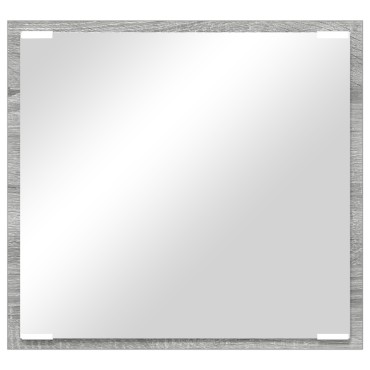 vidaXL LED Καθρέφτης Μπάνιου Γκρι Σοναμά 40x8.5x37cm Επεξεργασμένο Ξύλο