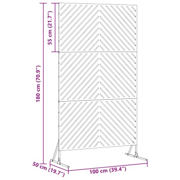 vidaXL Οθόνη Ιδιωτικότητας 100x50x180cm Ατσάλι Μαύρο