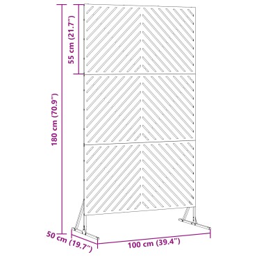 vidaXL Οθόνη Ιδιωτικότητας 100x50x180cm Ατσάλι Μαύρο