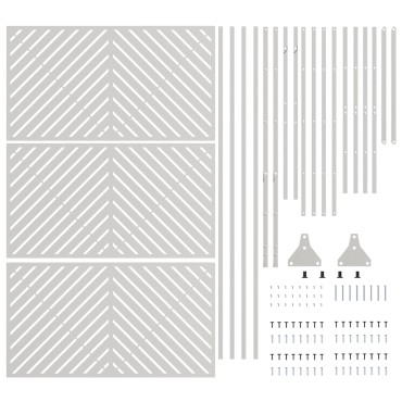 vidaXL Οθόνη Ιδιωτικότητας 100x50x180cm Ανοξείδωτο Ατσάλι Ασημί