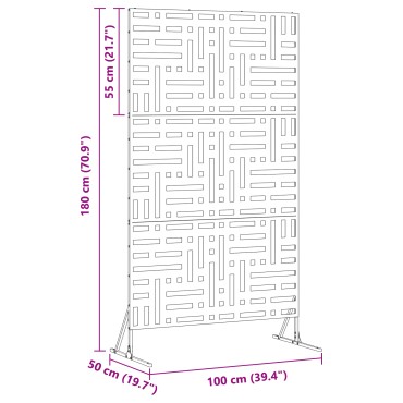 vidaXL Ιδιωτική Οθόνη Μαύρος Χάλυβας