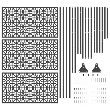 vidaXL Οθόνη Ιδιωτικότητας 100x50x180cm Ατσάλι Μαύρο