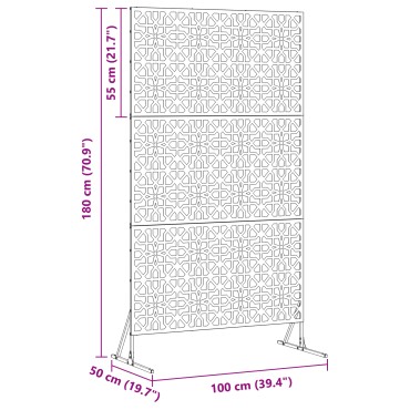 vidaXL Οθόνη Ιδιωτικότητας 100x50x180cm Ατσάλι Μαύρο
