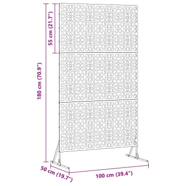 vidaXL Οθόνη Ιδιωτικότητας 100x50x180cm Σκ rusty