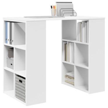 vidaXL Γραφείο Λευκό Επεξεργασμένο Ξύλο 90x50x75cm 1 τεμ.