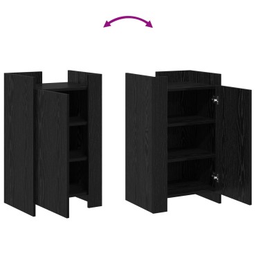 vidaXL Συρταριέρα Μαύρη Βελανιδιά 45x35x75cm Επεξεργασμένο Ξύλο 1 τεμ.