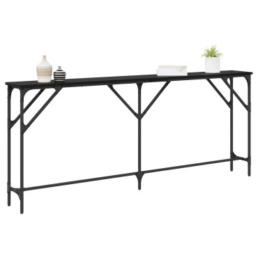 vidaXL Τραπέζι Κονσόλας Μαύρης Δρυός 180x23x75cm Κατασκευασμένο Ξύλο 1 τεμ.