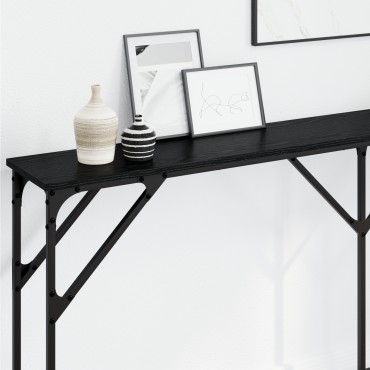 vidaXL Τραπέζι Κονσόλας Μαύρης Δρυός 180x23x75cm Κατασκευασμένο Ξύλο 1 τεμ.