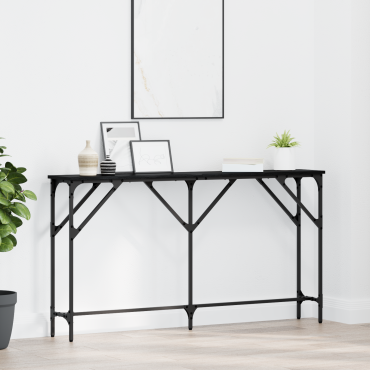 vidaXL Τραπέζι Κονσόλας Μαύρη Δρυς 140x23x75cm Κατασκευασμένο Ξύλο 1 τεμ.