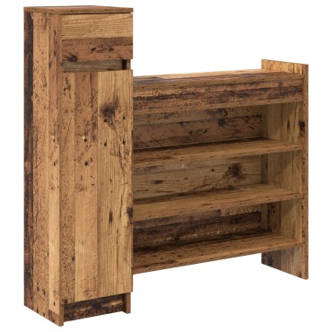 vidaXL Ντουλάπι παπουτσιών Παλιό Ξύλο 100.5x28x100cm Μηχανικά Ξύλο