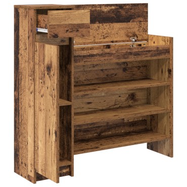 vidaXL Ντουλάπι παπουτσιών Παλιό Ξύλο 100.5x28x100cm Μηχανικά Ξύλο