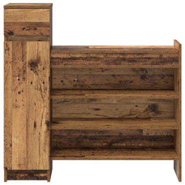vidaXL Ντουλάπι παπουτσιών Παλιό Ξύλο 100.5x28x100cm Μηχανικά Ξύλο