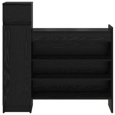 vidaXL ντουλάπι παπουτσιών Μαύρος Δρυς 100.5x28x100cm από επεξεργασμένο ξύλο
