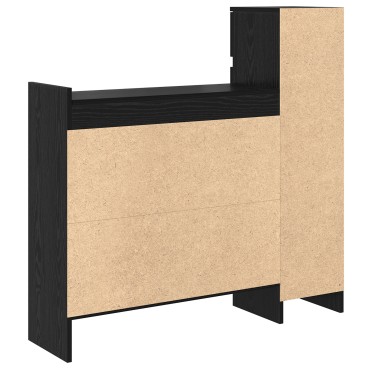vidaXL ντουλάπι παπουτσιών Μαύρος Δρυς 100.5x28x100cm από επεξεργασμένο ξύλο