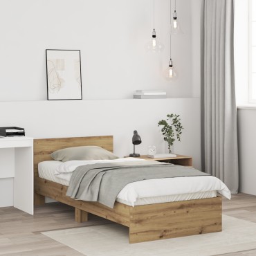 vidaXL Κρεβάτι χωρίς στρώμα και κεφαλάρι Δρυς 90x200 εκ.