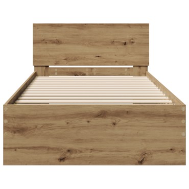 vidaXL Κρεβάτι χωρίς στρώμα και κεφαλάρι Δρυς 90x200 εκ.
