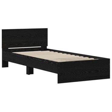 vidaXL Κρεβάτι Μαύρου Δρυός 90x190 εκ. Επεξεργασμένο Ξύλο