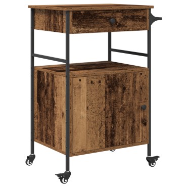 vidaXL Τροχοκάθισμα Κουζίνας Παλιό Ξύλο 56x43x89,5cm Κατασκευασμένο Ξύλο