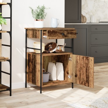 vidaXL Τροχοκάθισμα Κουζίνας Παλιό Ξύλο 56x43x89,5cm Κατασκευασμένο Ξύλο