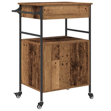 vidaXL Τροχοκάθισμα Κουζίνας Παλιό Ξύλο 56x43x89,5cm Κατασκευασμένο Ξύλο