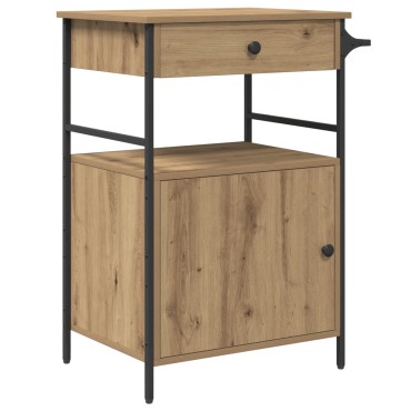 vidaXL Καρότσι Κουζίνας Ξύλο Καλλιτέχνη 56x43x89.5cm 1 τεμ.