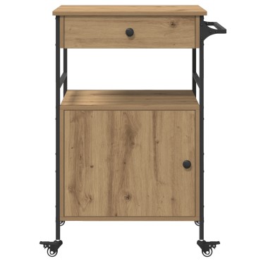vidaXL Καρότσι Κουζίνας Ξύλο Καλλιτέχνη 56x43x89.5cm 1 τεμ.
