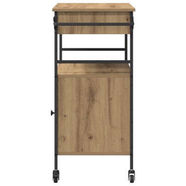 vidaXL Καρότσι Κουζίνας Ξύλο Καλλιτέχνη 56x43x89.5cm 1 τεμ.