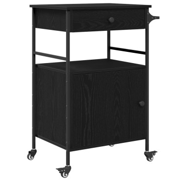 vidaXL Καλάθι Κουζίνας Μαύρης Δρυός 56x43x89.5cm Κατασκευασμένο Ξύλο