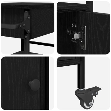 vidaXL Καλάθι Κουζίνας Μαύρης Δρυός 56x43x89.5cm Κατασκευασμένο Ξύλο