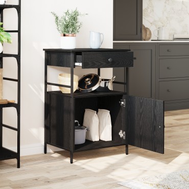 vidaXL Καλάθι Κουζίνας Μαύρης Δρυός 56x43x89.5cm Κατασκευασμένο Ξύλο