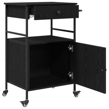 vidaXL Καλάθι Κουζίνας Μαύρης Δρυός 56x43x89.5cm Κατασκευασμένο Ξύλο