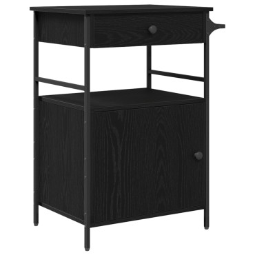 vidaXL Καλάθι Κουζίνας Μαύρης Δρυός 56x43x89.5cm Κατασκευασμένο Ξύλο