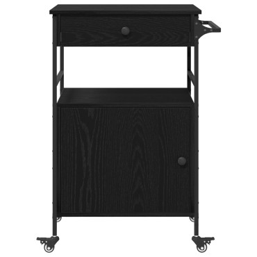 vidaXL Καλάθι Κουζίνας Μαύρης Δρυός 56x43x89.5cm Κατασκευασμένο Ξύλο