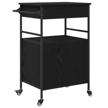 vidaXL Καλάθι Κουζίνας Μαύρης Δρυός 56x43x89.5cm Κατασκευασμένο Ξύλο